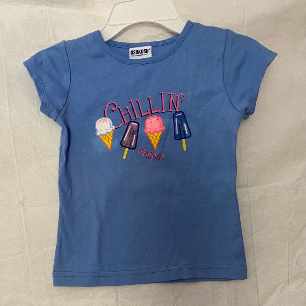 Oshkosh “Chillin” Blue Girl T-shirt Size 5